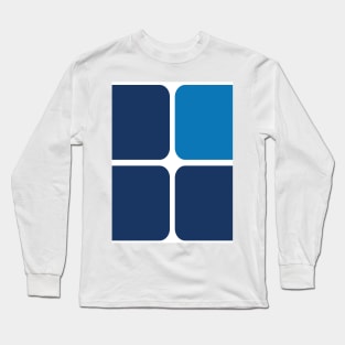 Large Dark Blue Tiles Long Sleeve T-Shirt